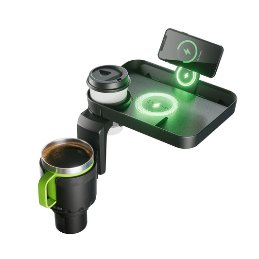 Car Cup Holder Wireless Charger Tray Expander
