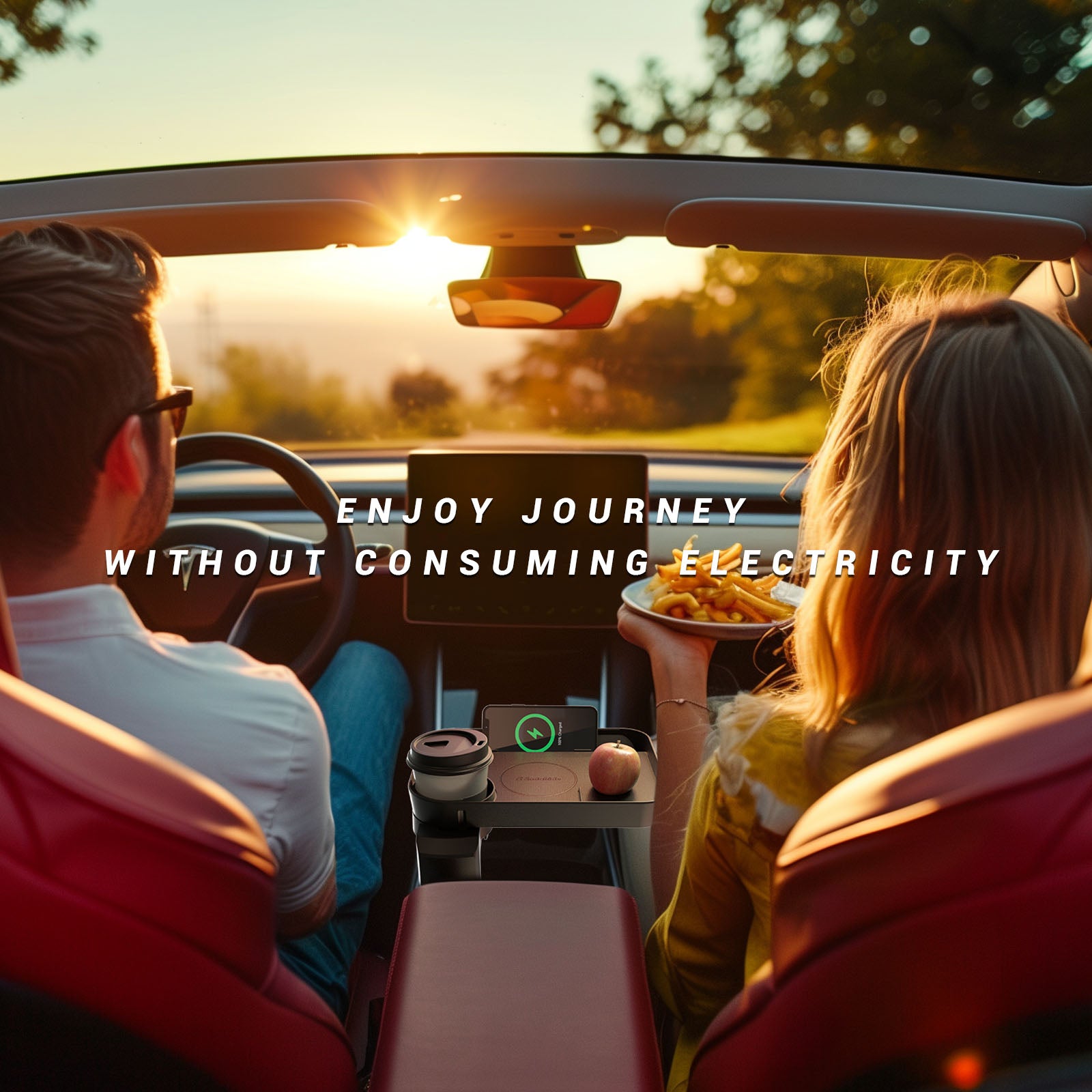 Car Cup Holder Wireless Charger Tray Expander