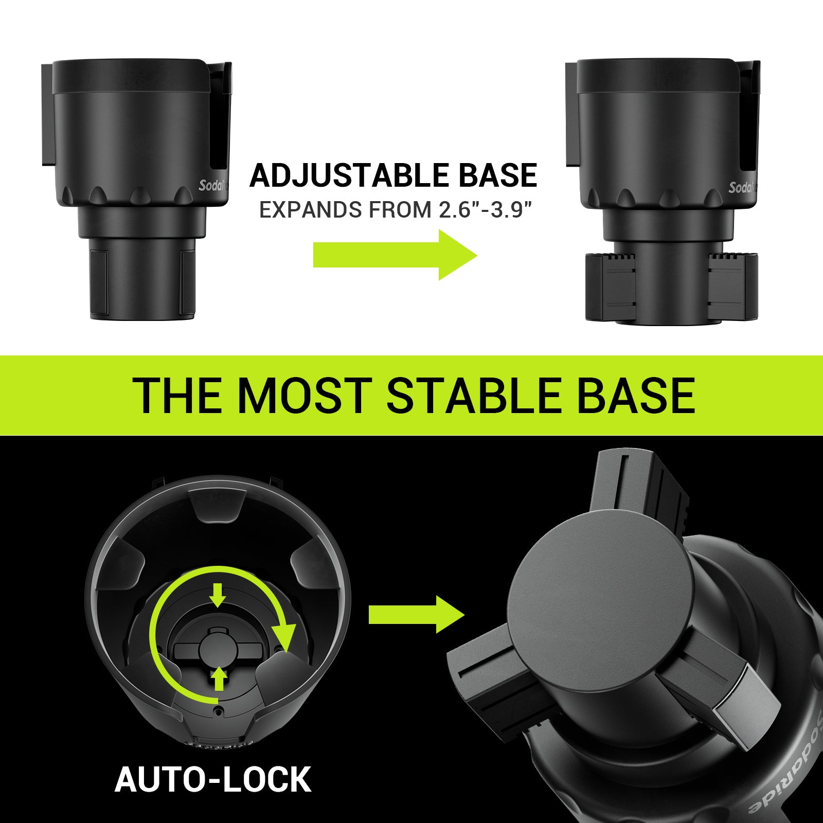 Car Cup Holder Tray Expander 4 in 1 Detachable Food Table Tray with Storage Box