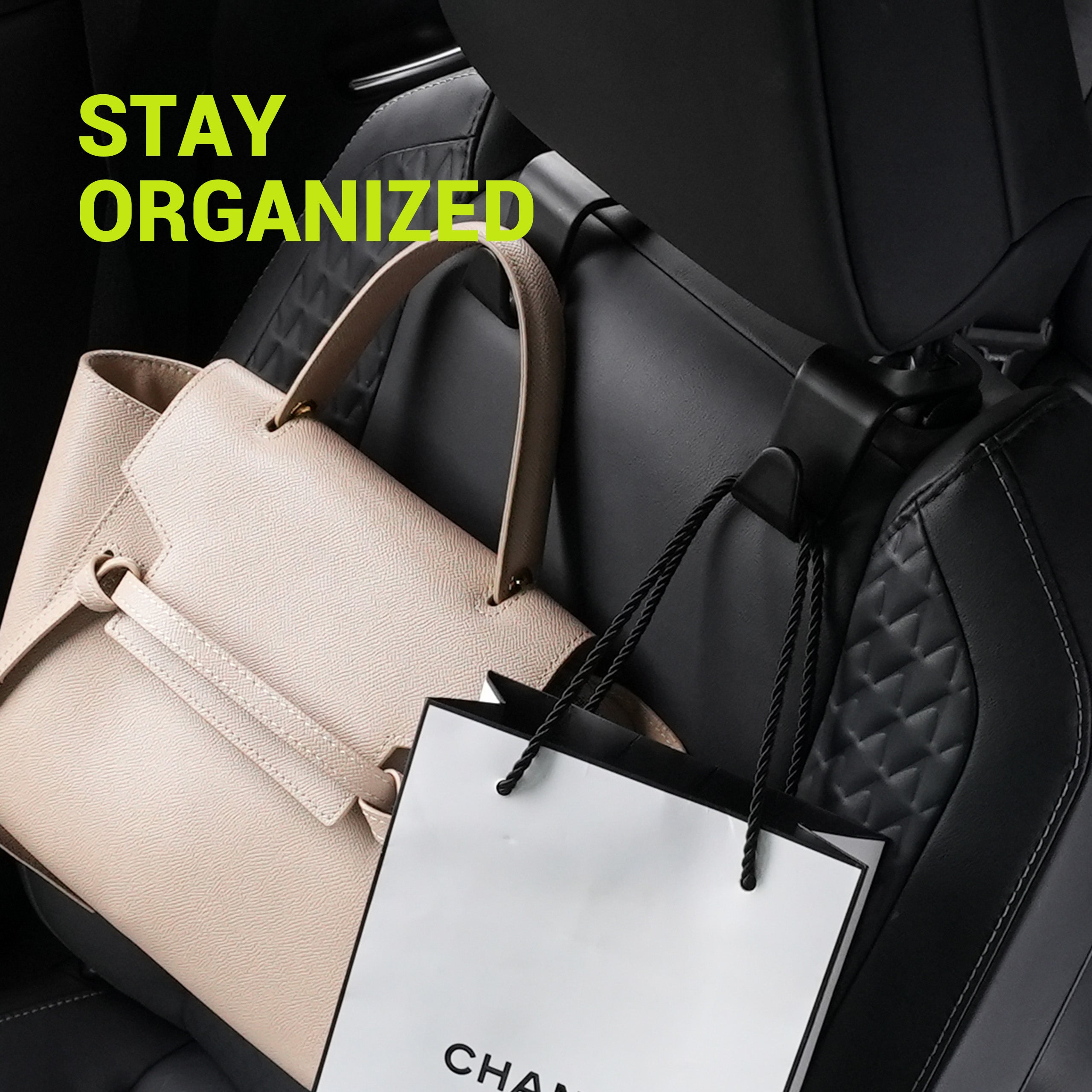 SodaRide Car Seat Headrest Hook 4 Pack